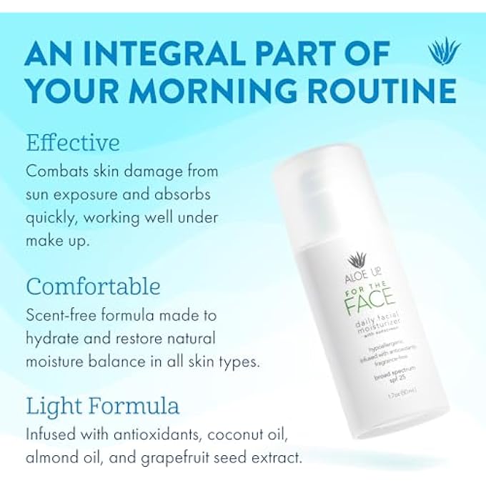 Aloe Up SUN AND SKIN CARE PRODUCTS FOR THE FACE SPF 25 DAILY FACIAL MOISTURIZER, 1.7. - Image 2